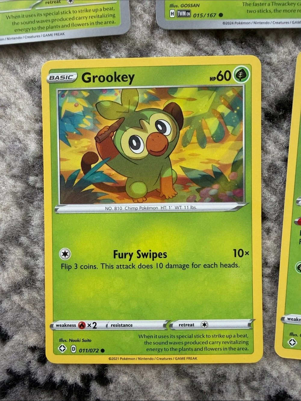 Grookey, Thwackey & Rillaboom Lot | Twilight Masquerade + Shining Fates ✨5/$25✨